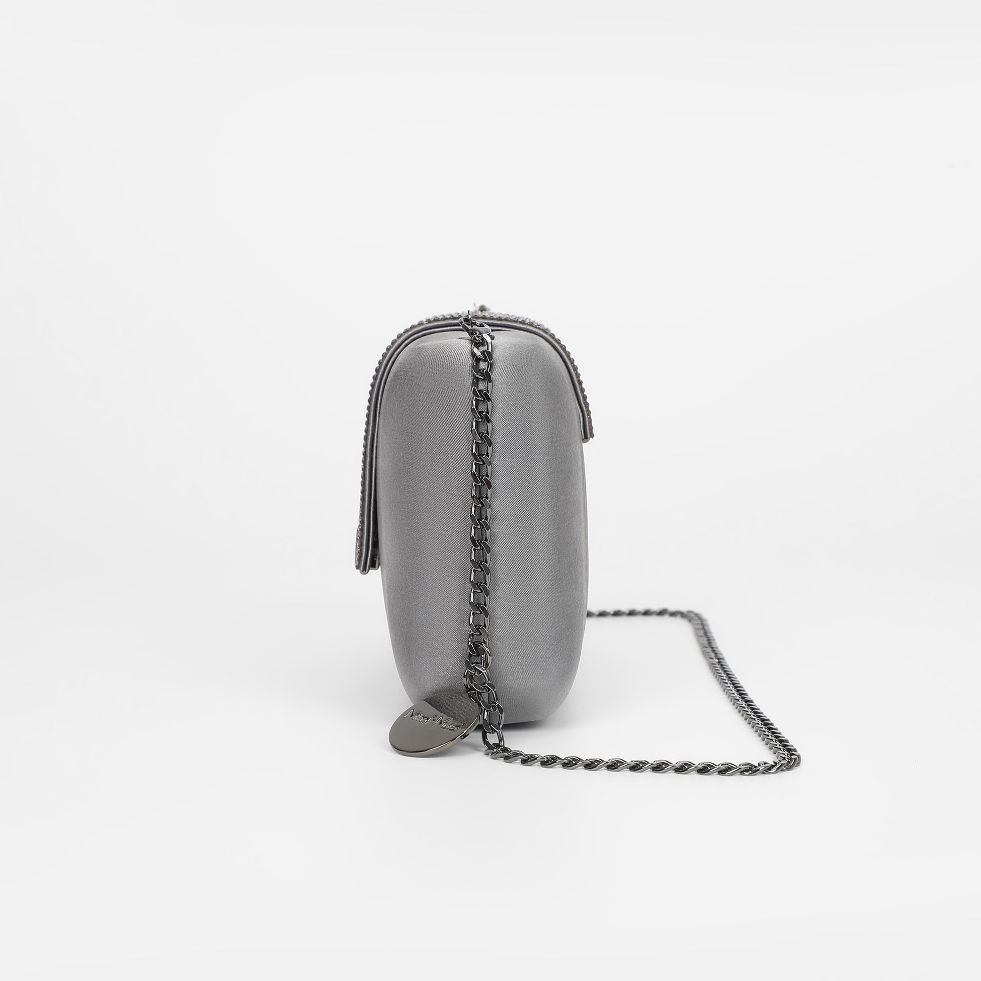 BORSA CLUTCH CON STRISCIA DI STRASS