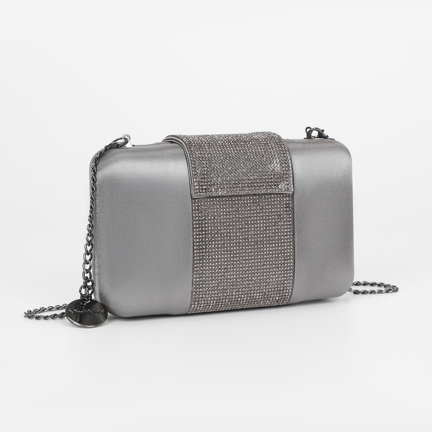 BORSA CLUTCH CON STRISCIA DI STRASS