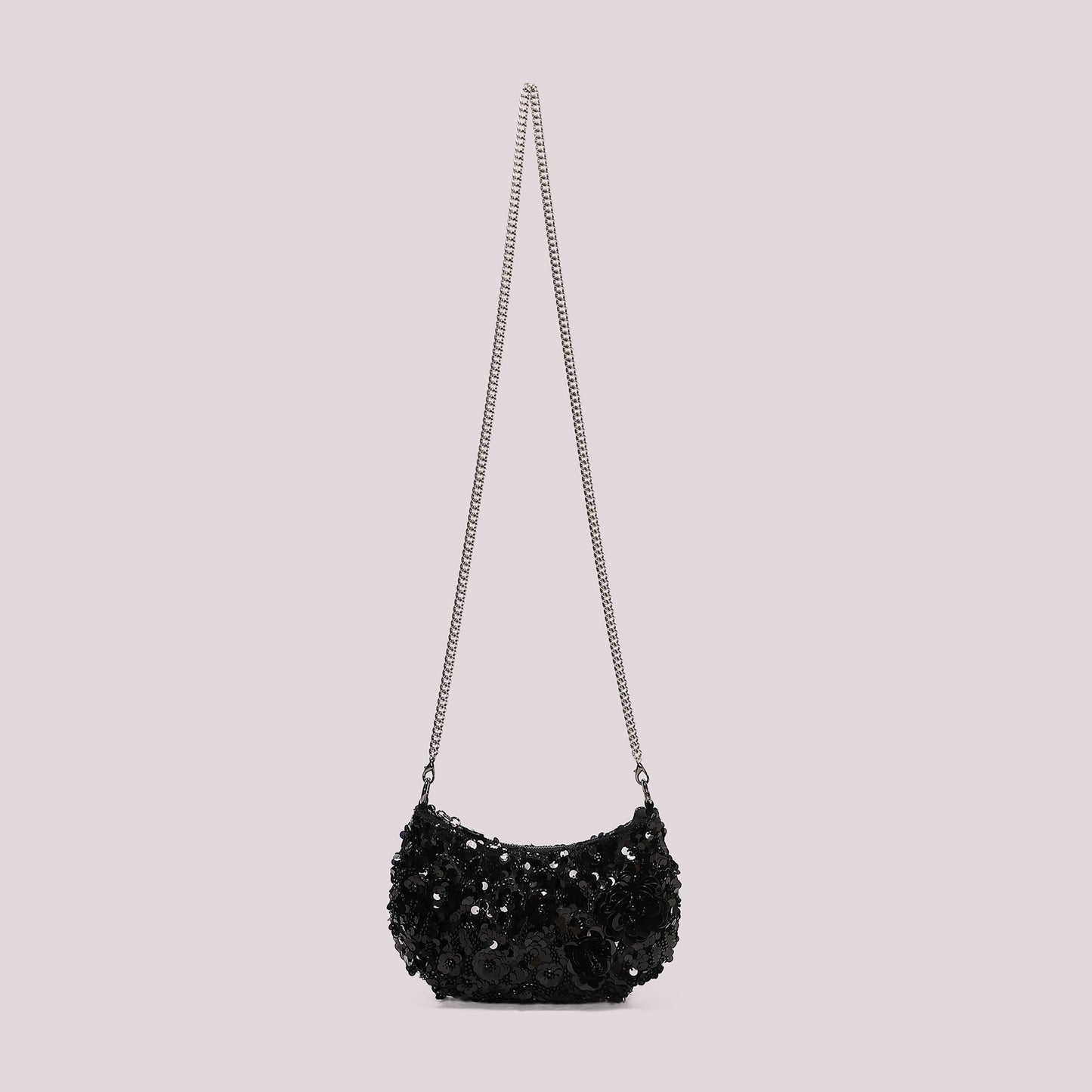 BORSA PAILLETTES CON FIORI