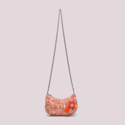 BORSA PAILLETTES CON FIORI