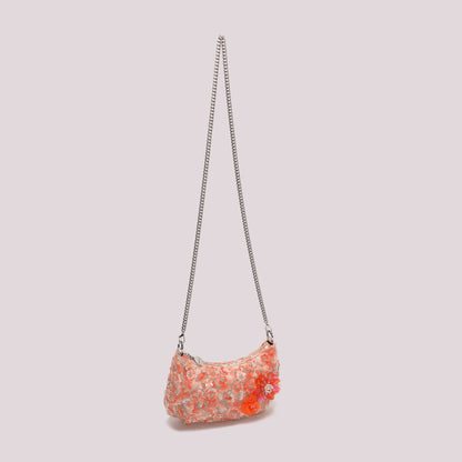 BORSA PAILLETTES CON FIORI