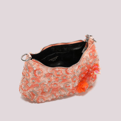 BORSA PAILLETTES CON FIORI
