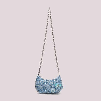 BORSA PAILLETTES CON FIORI