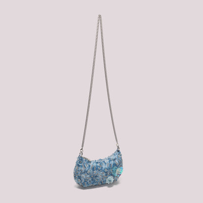 BORSA PAILLETTES CON FIORI