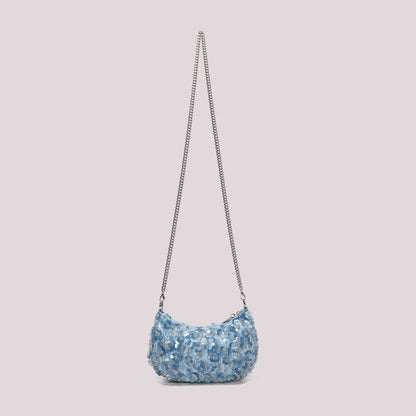 BORSA PAILLETTES CON FIORI