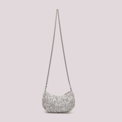 BORSA PAILLETTES CON FIORI