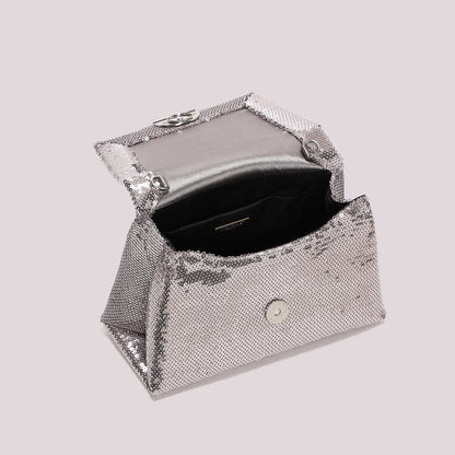 BORSA A MANO CON CATENA E PAILLETTES