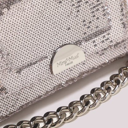 BORSA A MANO CON CATENA E PAILLETTES