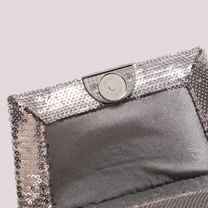 BORSA A MANO CON CATENA E PAILLETTES