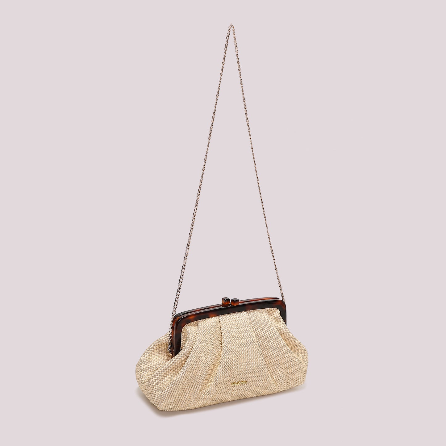 BORSA IN RAFIA CON MANICO TARTARUGATO