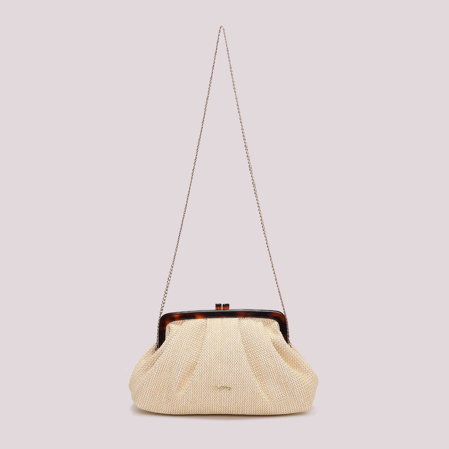 BORSA IN RAFIA CON MANICO TARTARUGATO