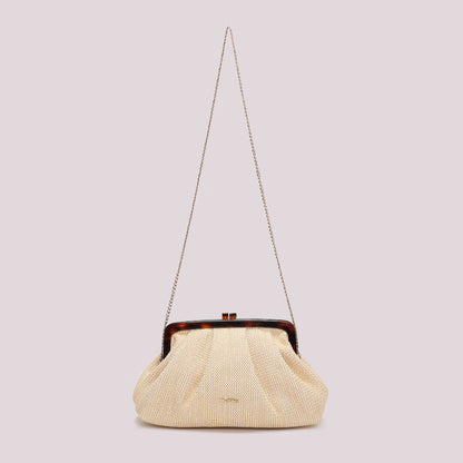 BORSA IN RAFIA CON MANICO TARTARUGATO