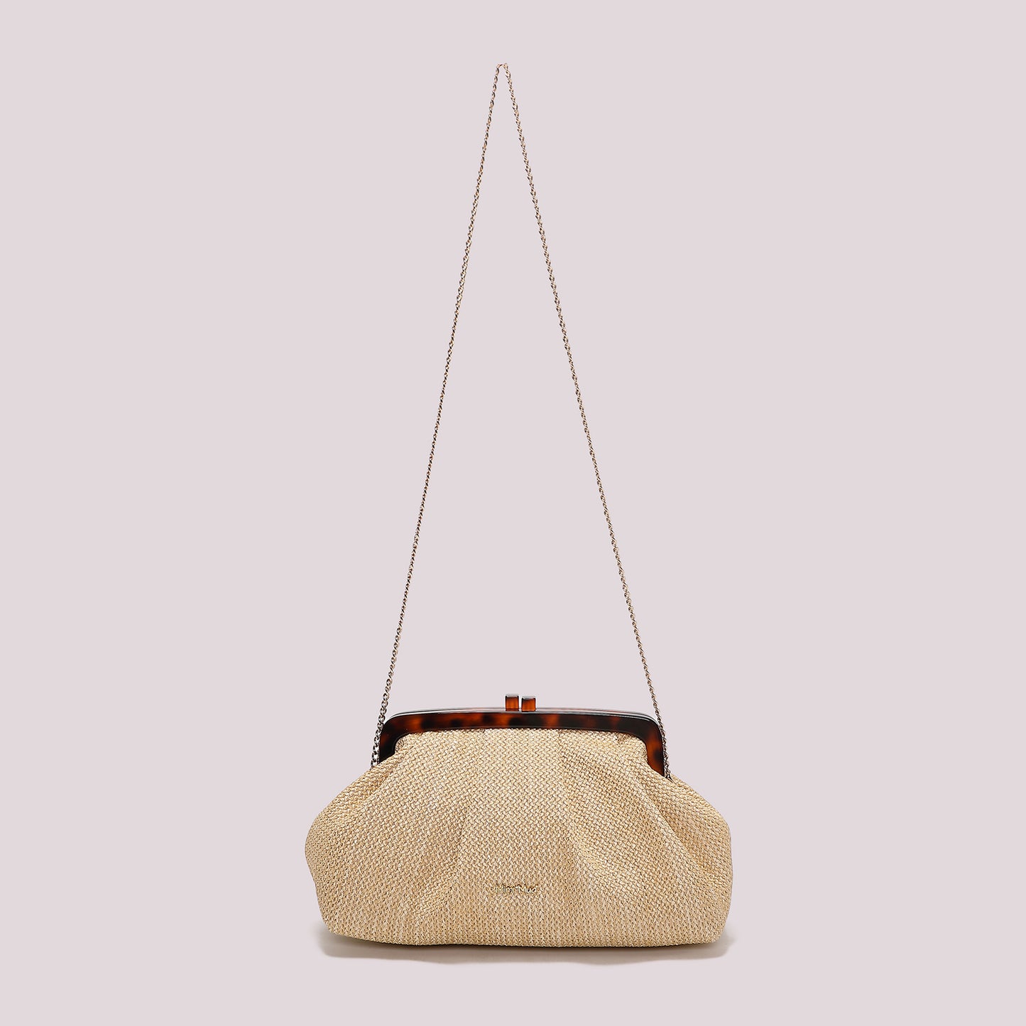 BORSA IN RAFIA CON MANICO TARTARUGATO