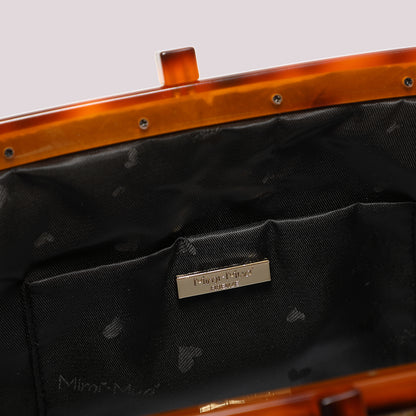 BORSA IN RAFIA CON MANICO TARTARUGATO