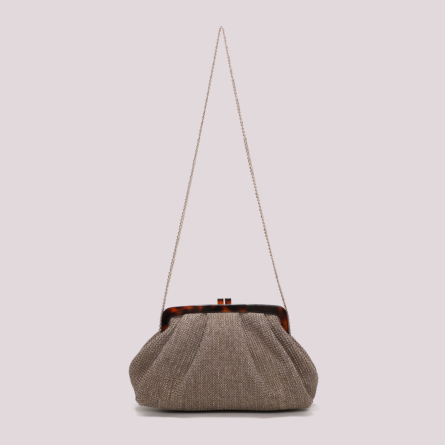 BORSA IN RAFIA CON MANICO TARTARUGATO