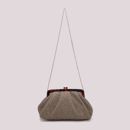 BORSA IN RAFIA CON MANICO TARTARUGATO