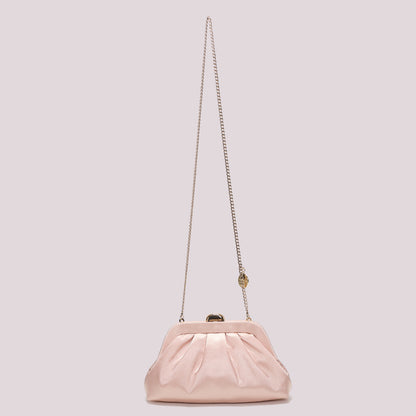 BORSA CLUTCH IN TESSUTO CON LOGO IN STRASS