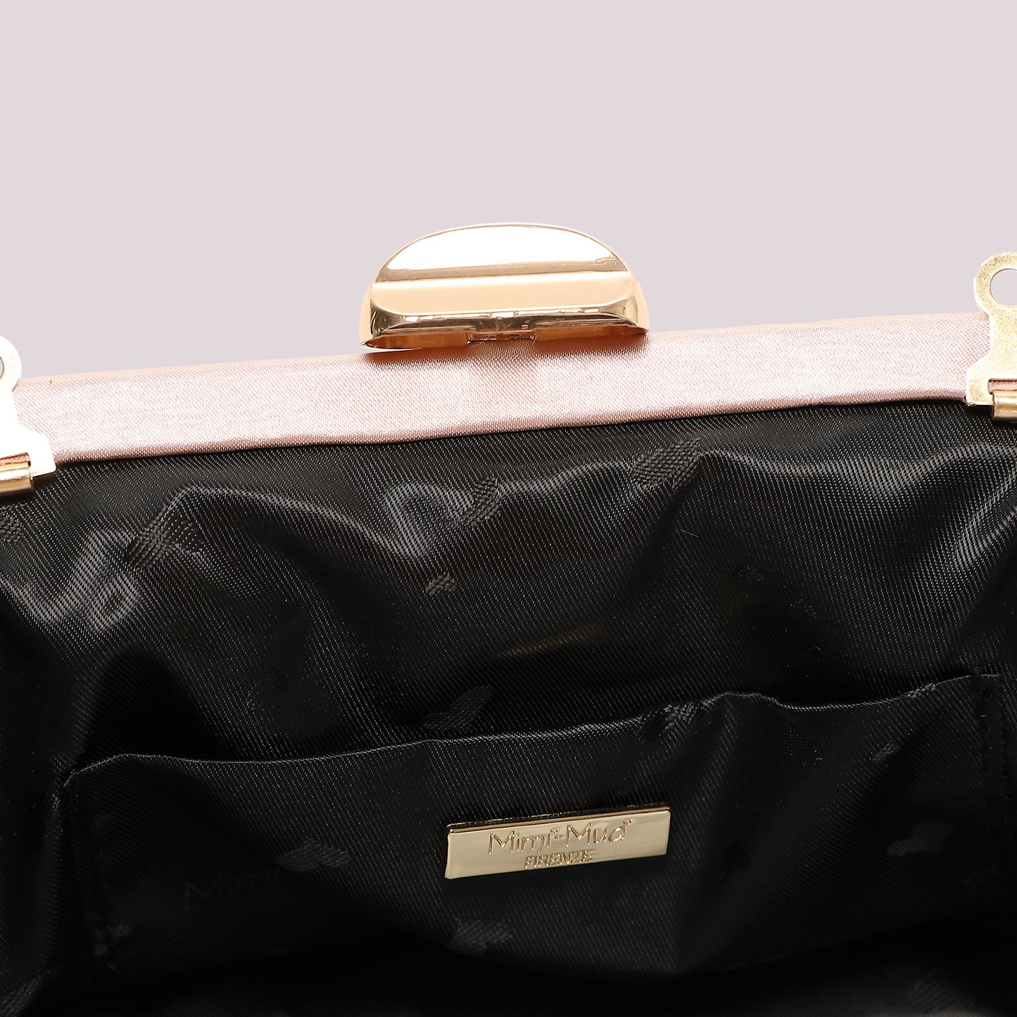 BORSA CLUTCH IN TESSUTO CON LOGO IN STRASS