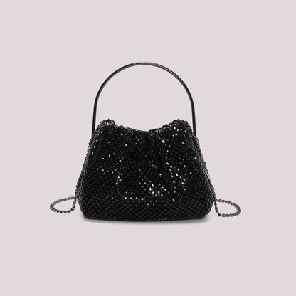 BORSA MORBIDA DI STRASS CON MANICO RIGIDO