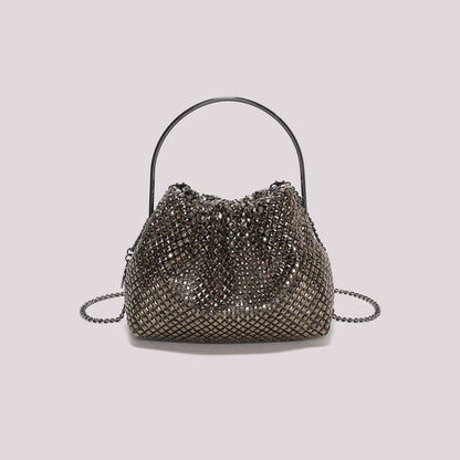 BORSA MORBIDA DI STRASS CON MANICO RIGIDO