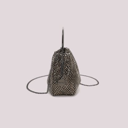 BORSA MORBIDA DI STRASS CON MANICO RIGIDO