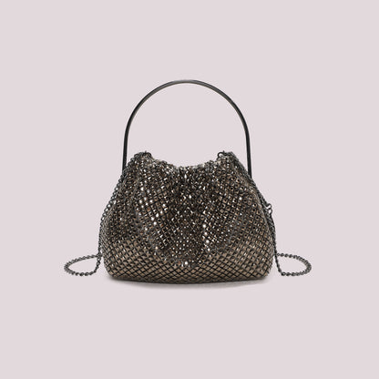 BORSA MORBIDA DI STRASS CON MANICO RIGIDO