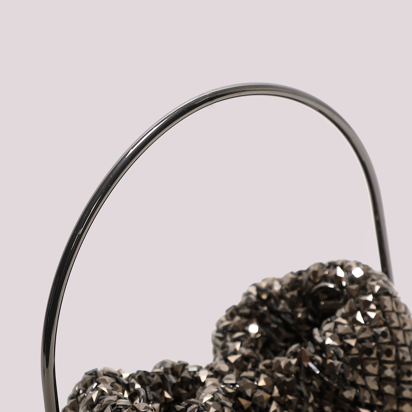 BORSA MORBIDA DI STRASS CON MANICO RIGIDO