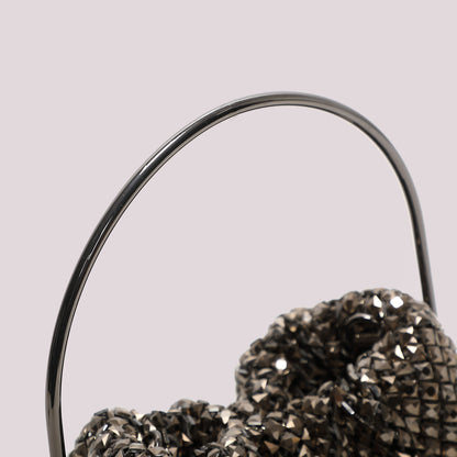 BORSA MORBIDA DI STRASS CON MANICO RIGIDO