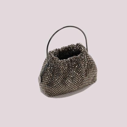 BORSA MORBIDA DI STRASS CON MANICO RIGIDO