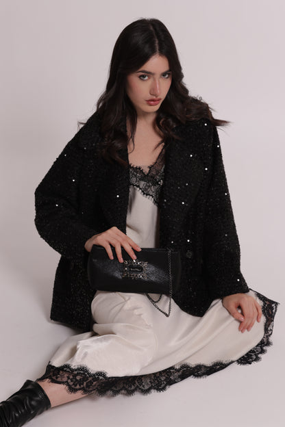 BORSA CLUTCH CON DETTAGLIO GIOIELLO