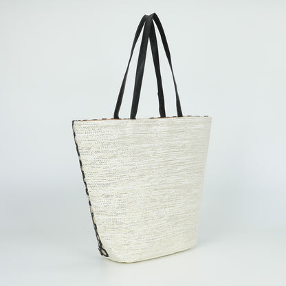 BORSA SHOPPER TRAFORATA IN STRAW PAPER