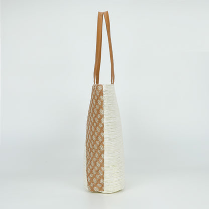 BORSA SHOPPER TRAFORATA IN STRAW PAPER