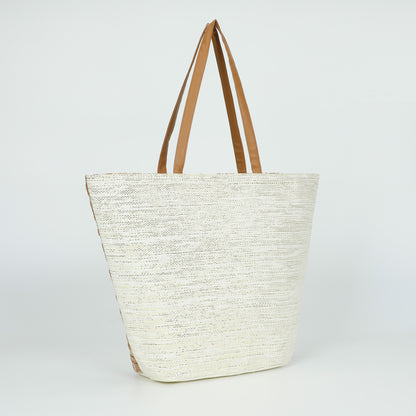 BORSA SHOPPER TRAFORATA IN STRAW PAPER