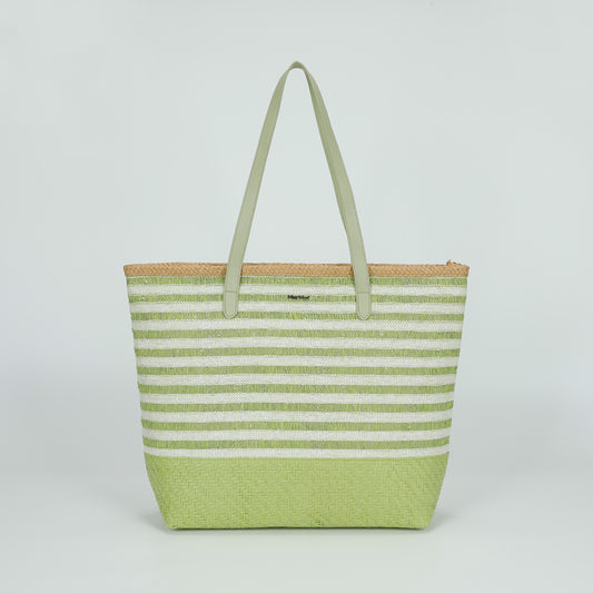 BORSA SHOPPER A RIGHE IN STRAW PAPER