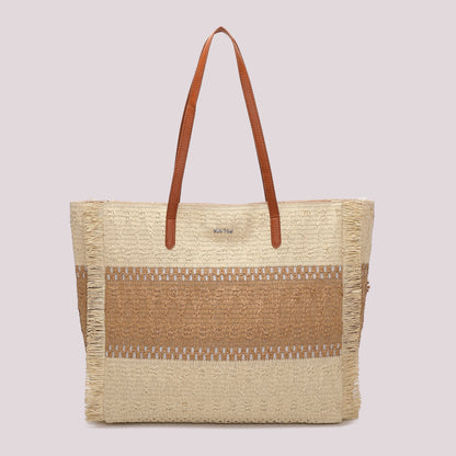 BORSA SHOPPER CON STRISCIA COLORATA