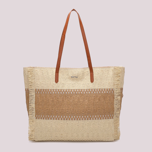 BORSA SHOPPER CON STRISCIA COLORATA