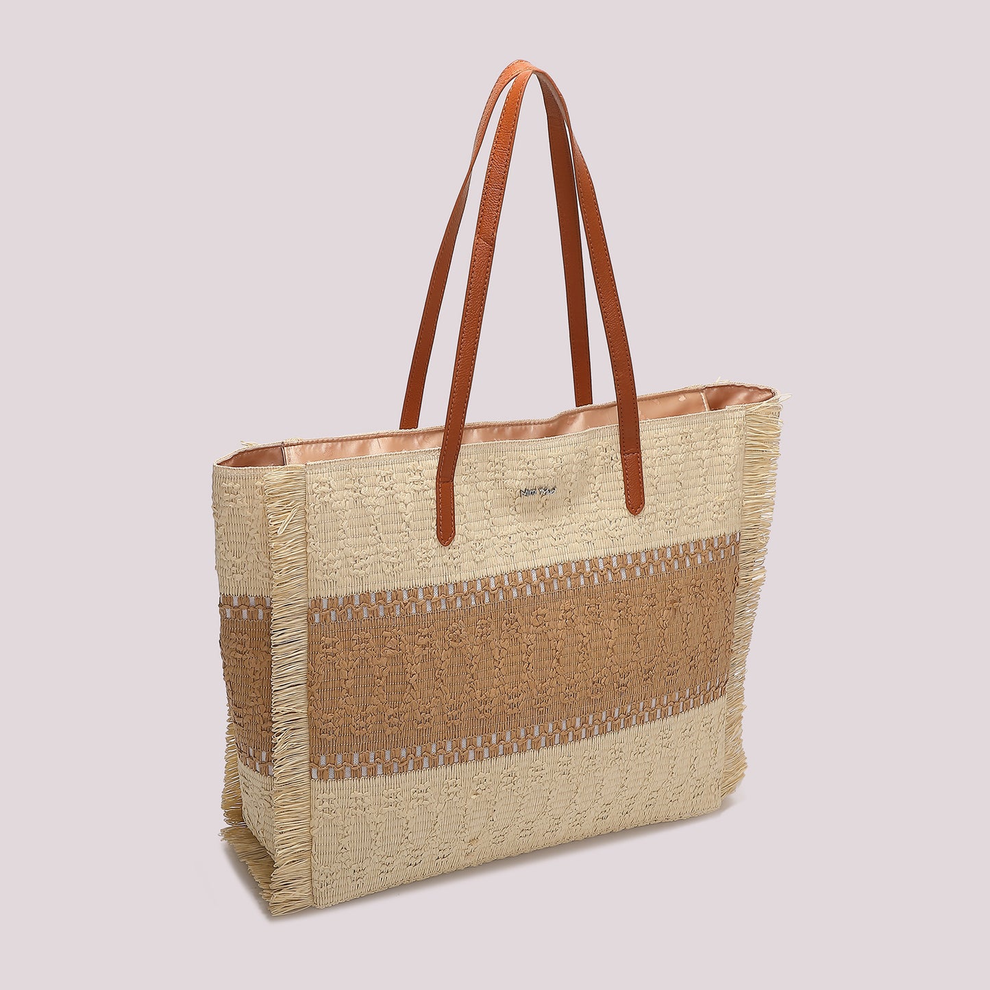 BORSA SHOPPER CON STRISCIA COLORATA