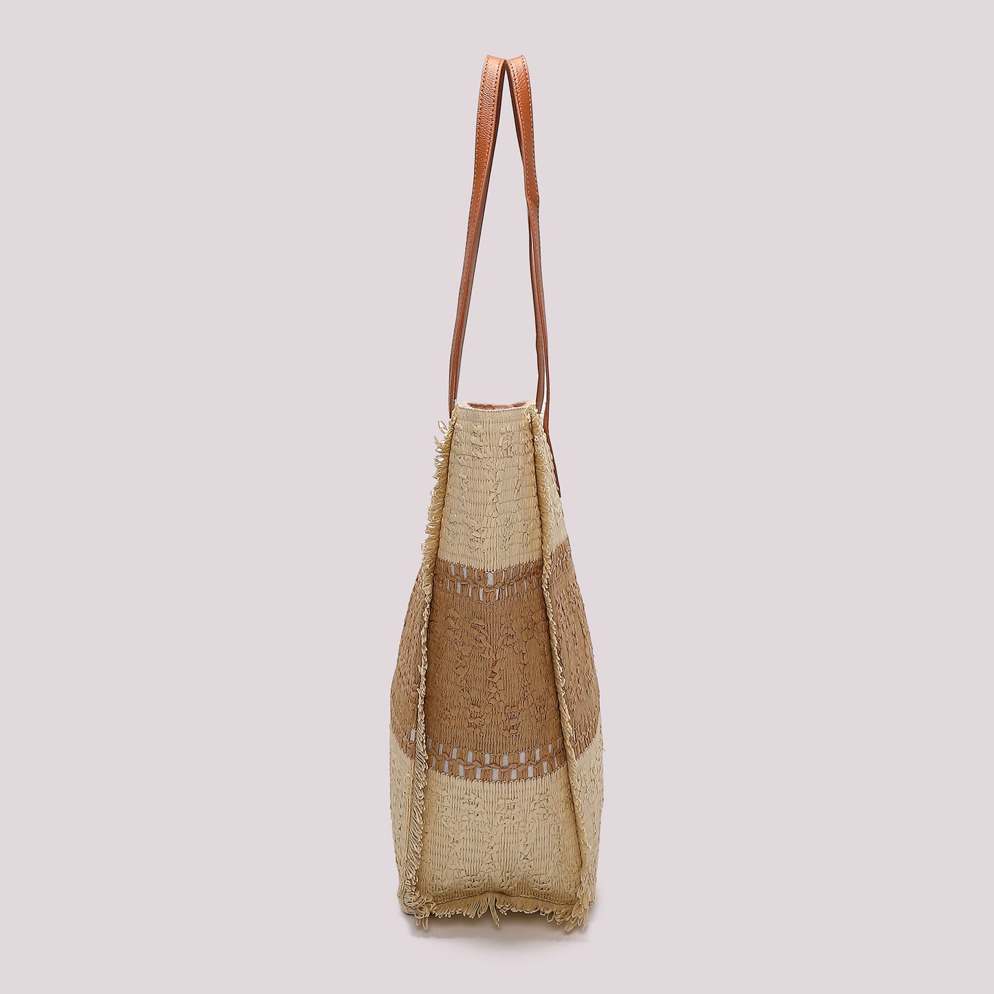 BORSA SHOPPER CON STRISCIA COLORATA