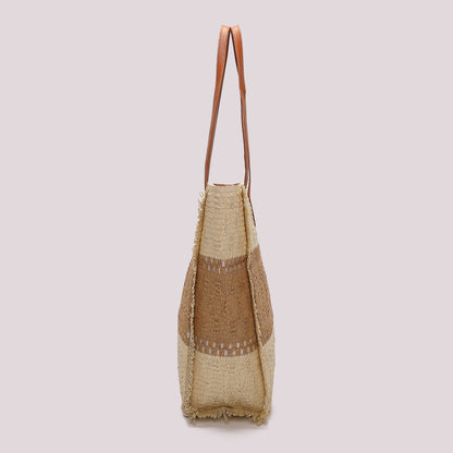 BORSA SHOPPER CON STRISCIA COLORATA