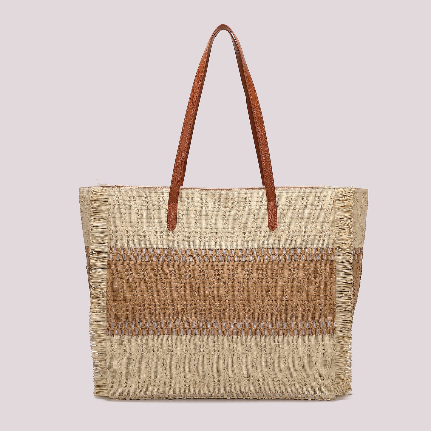 BORSA SHOPPER CON STRISCIA COLORATA