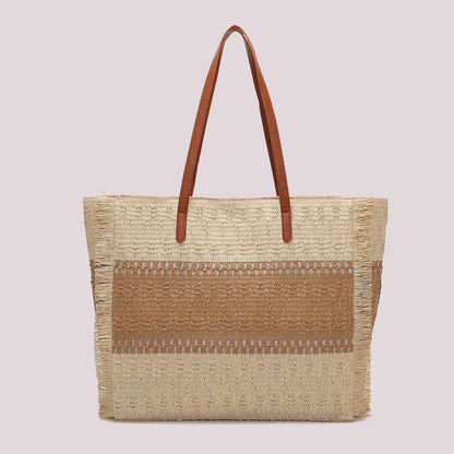 BORSA SHOPPER CON STRISCIA COLORATA