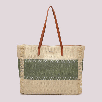 BORSA SHOPPER CON STRISCIA COLORATA