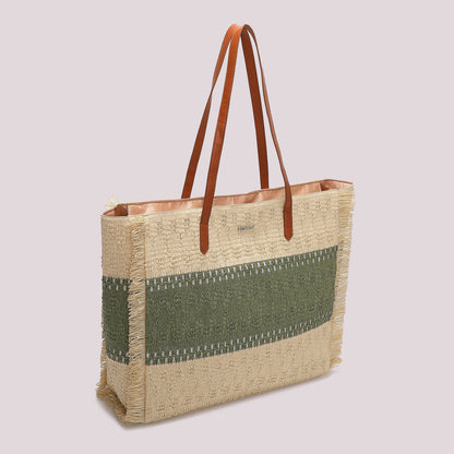 BORSA SHOPPER CON STRISCIA COLORATA