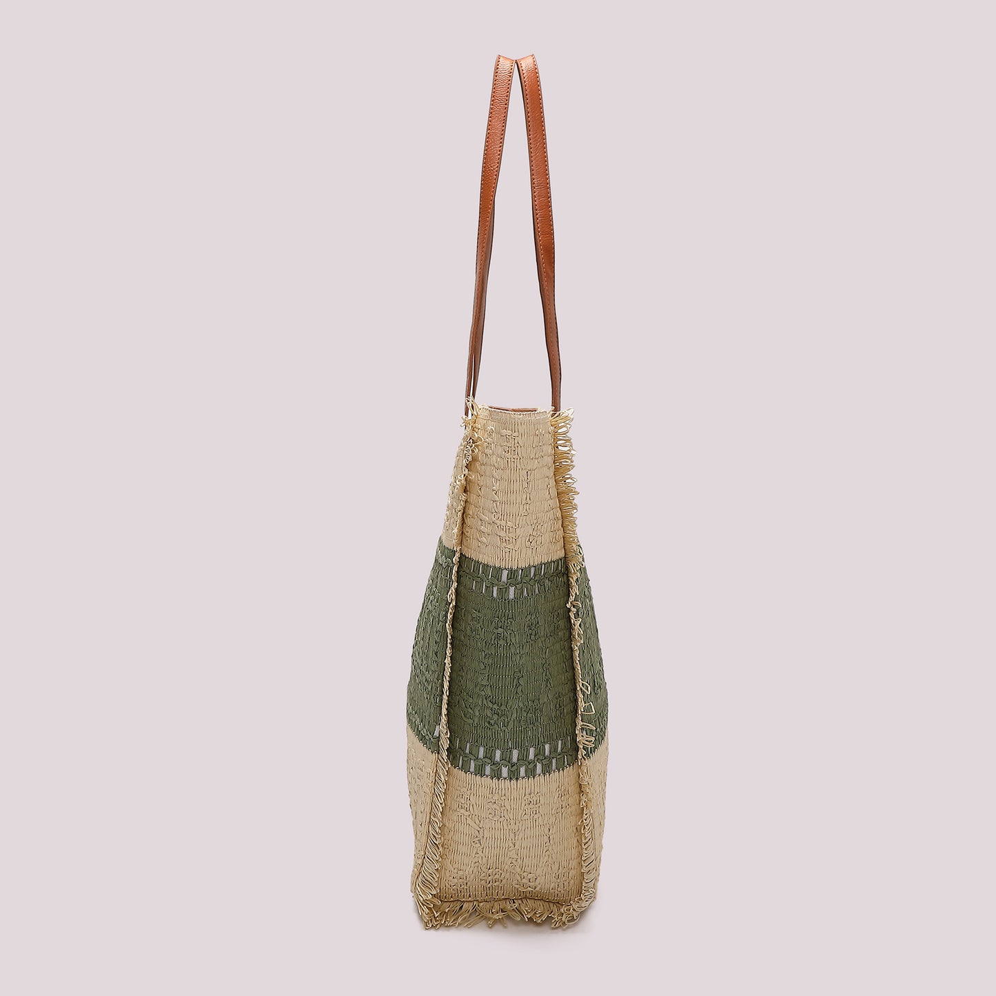 BORSA SHOPPER CON STRISCIA COLORATA