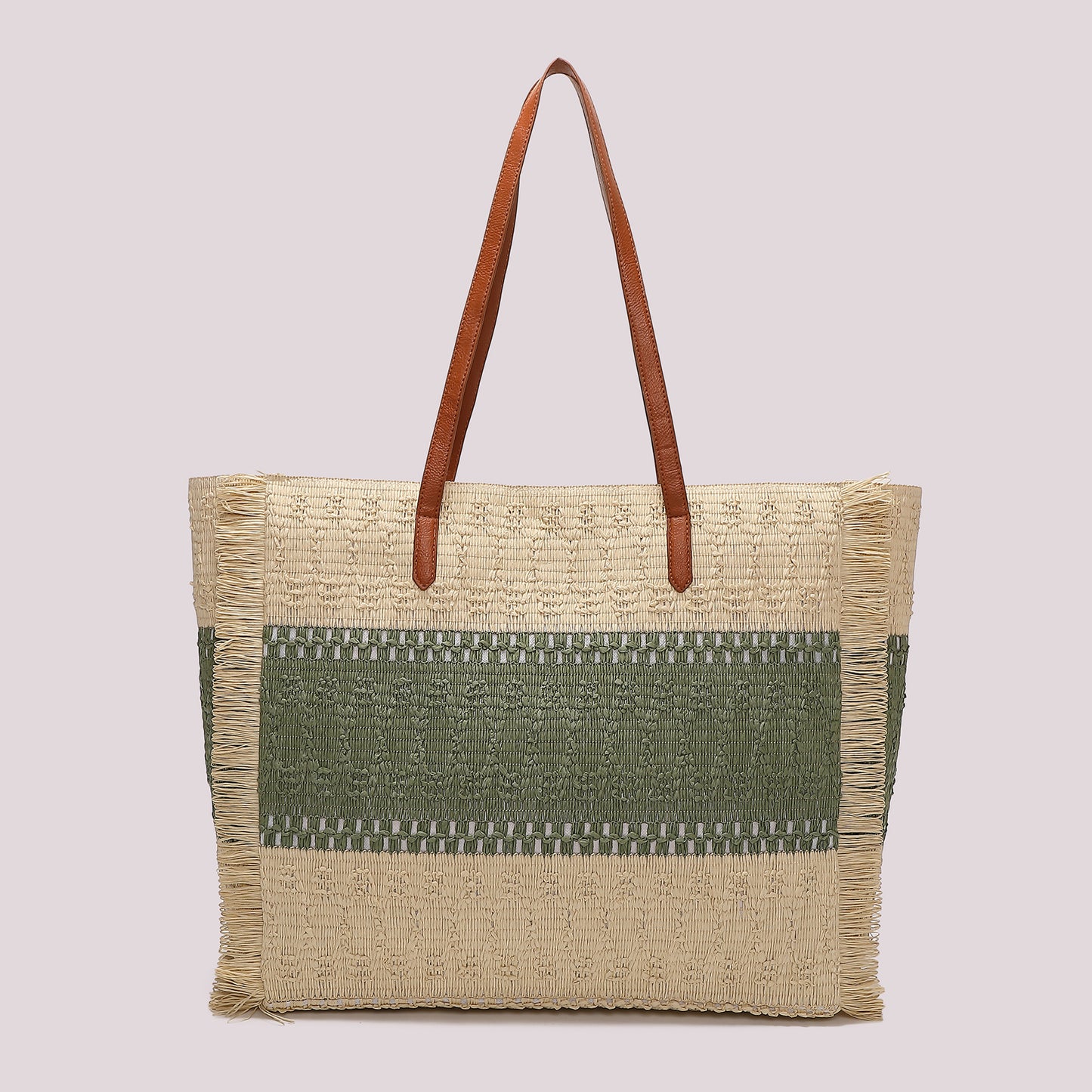 BORSA SHOPPER CON STRISCIA COLORATA
