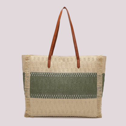 BORSA SHOPPER CON STRISCIA COLORATA