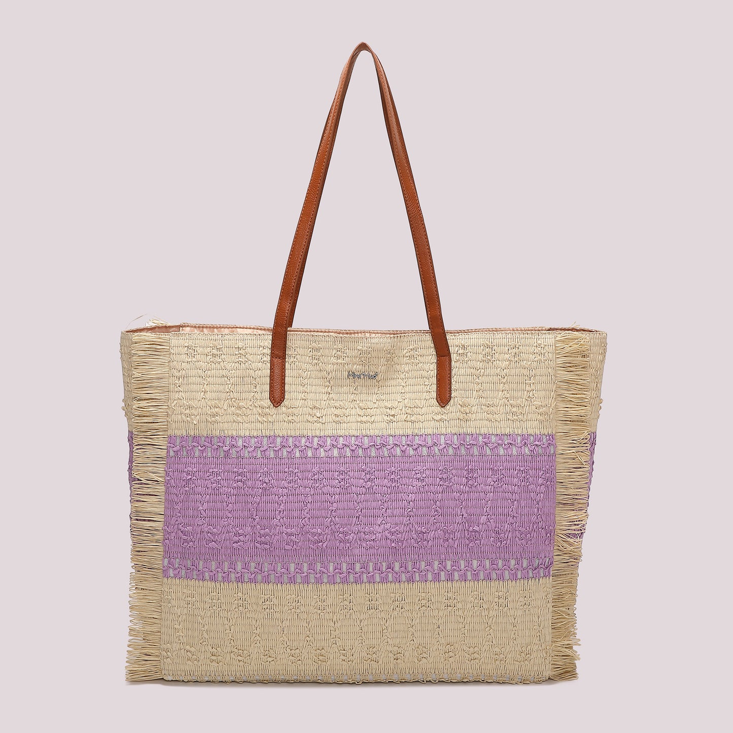 BORSA SHOPPER CON STRISCIA COLORATA