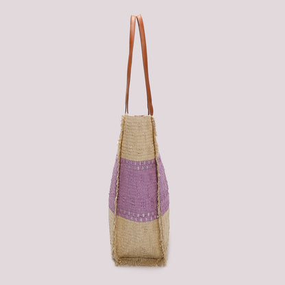 BORSA SHOPPER CON STRISCIA COLORATA
