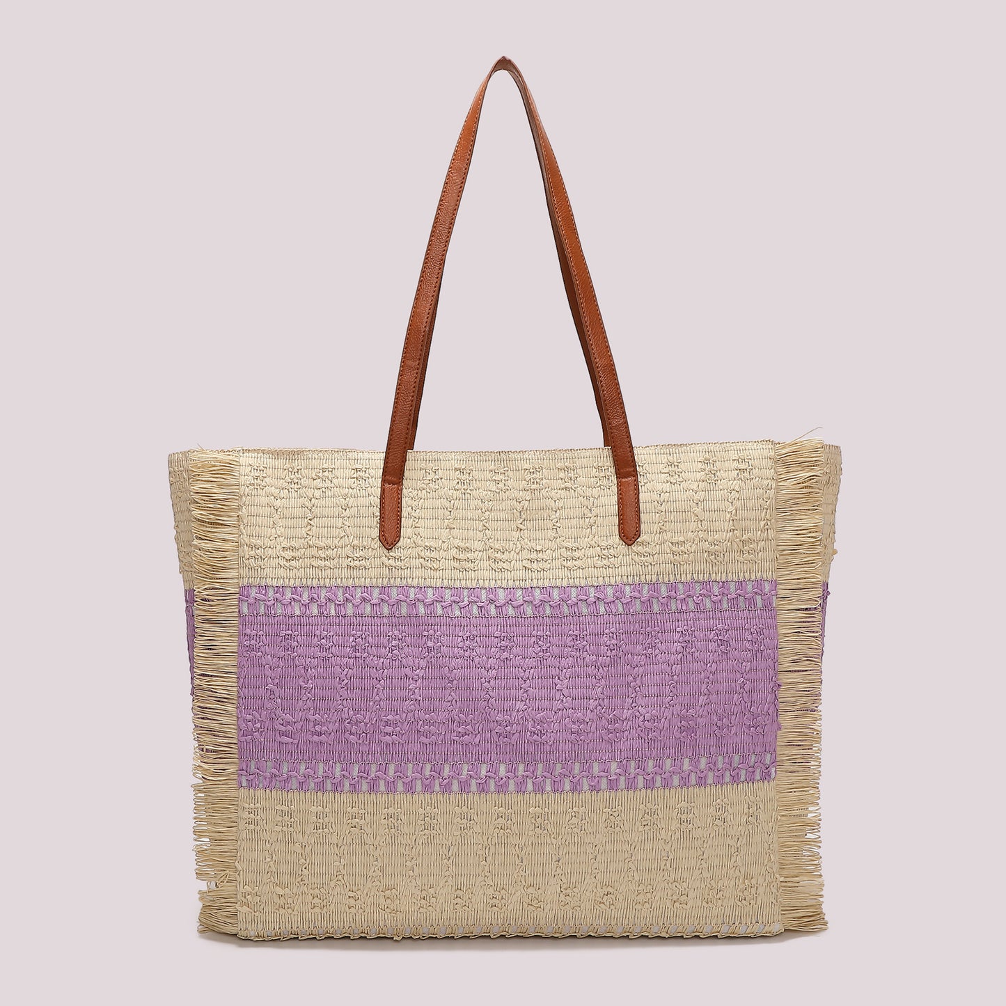 BORSA SHOPPER CON STRISCIA COLORATA