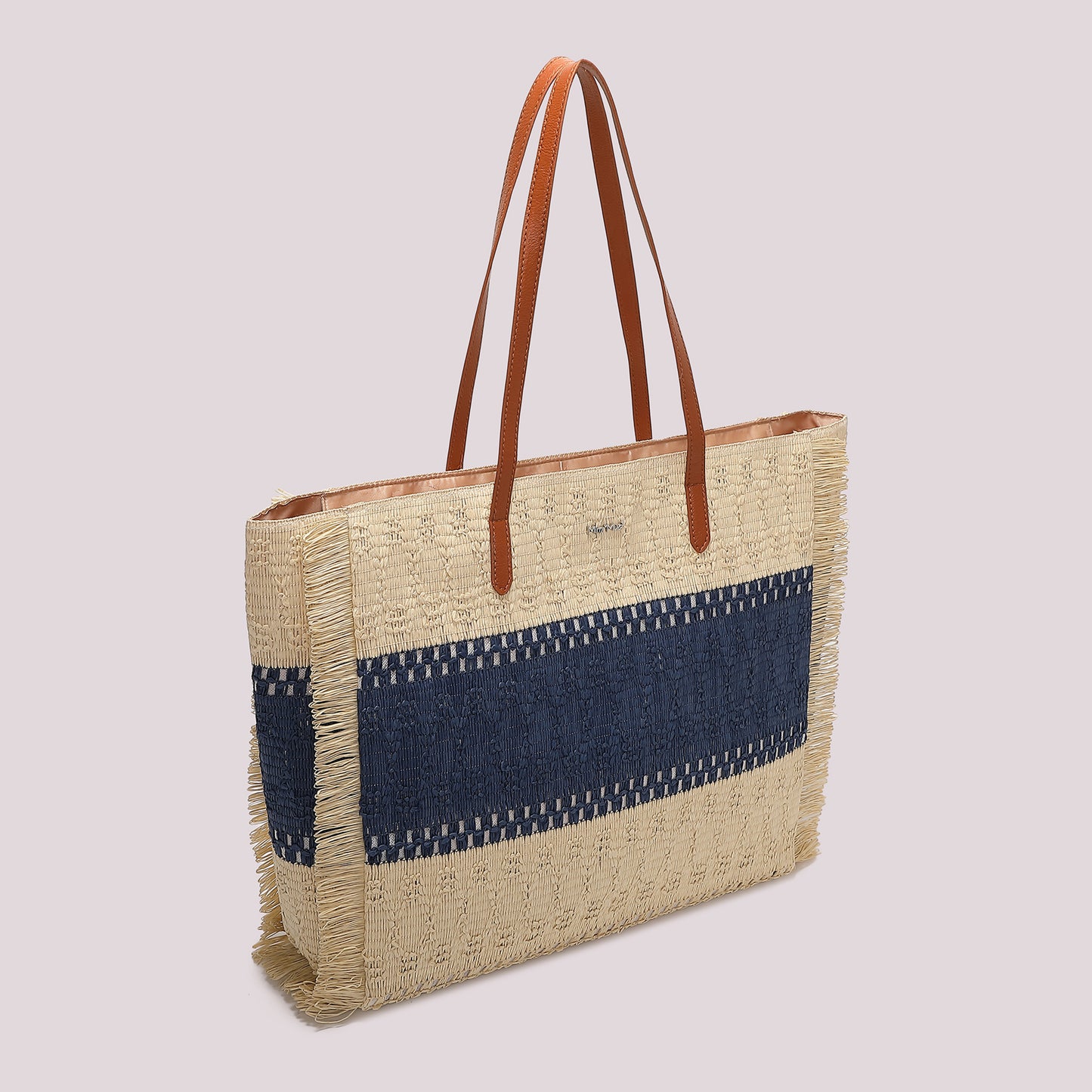 BORSA SHOPPER CON STRISCIA COLORATA